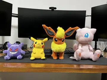 포켓몬 봉제 인형 4개 세트 피카츄 겐가 부스터 뮤우