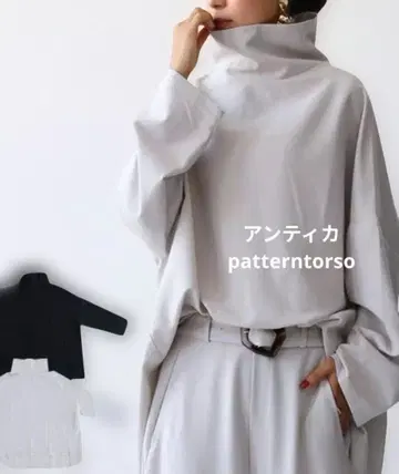 안티카 patterntorso 하이넥 오버 사이즈 블라우스