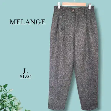 멜란지 MELANGE 여성 팬츠 울 혼방 속기모 블랙 L