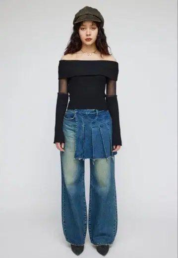 LAGUAGEM 데님 스커트 포함 팬츠