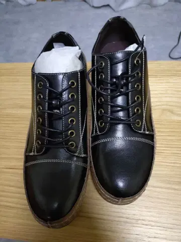 블랙 레이스업 슈즈 43