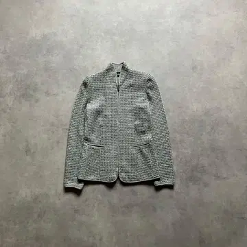 00s giorgio armani rayon knit zip jacket