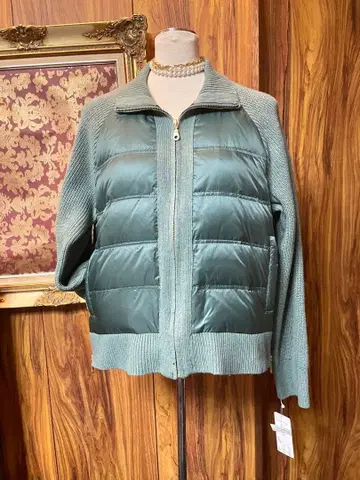 셀렉 구매 26290엔 블루종 쿨톤 카키 니트 지퍼 블루종 새상품