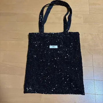 Uhr 스팽글 블랙 토트백