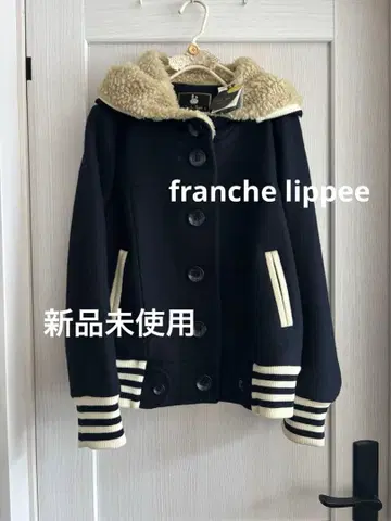 새상품 프랑슈리페 블랙 방과후 블루종 보아 울 보더 고양이