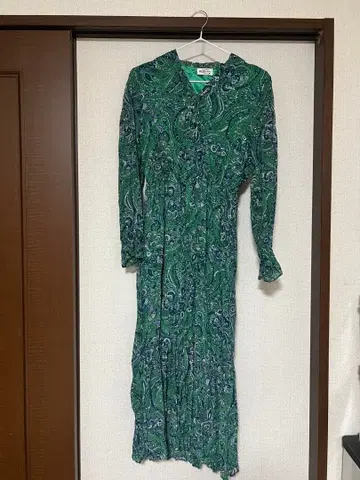 델 레이 그린 페이즐리 롱 원피스