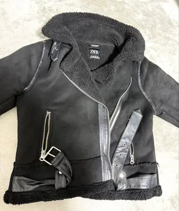 ZARA 블랙 무스탕 코트 [ 새상품급 ]