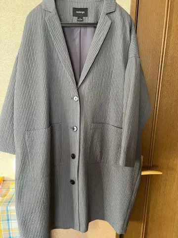 멜란지 스트라이프 오버 사이즈 자켓 M