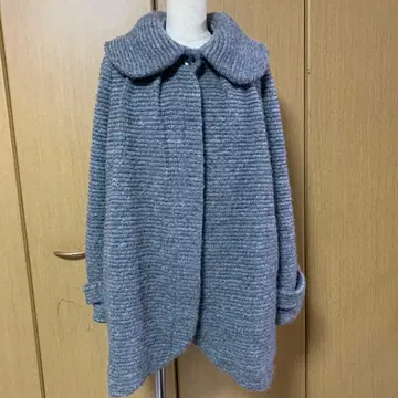 그레이 울 코트 오버 사이즈