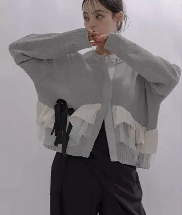 Eimee Law 랜덤 리본 프릴 니트 가디건