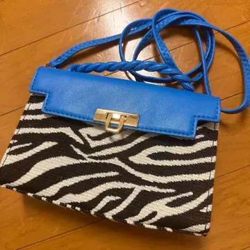 DouDou 제브라 패턴 x 블루 멋진 숄더백