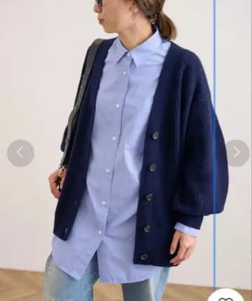 [ 새상품급 ] FRAMeWORK 색스 블루 레귤러 카라 롱 셔츠