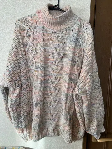 Samansa Mos2 케이블 짜임 터틀넥 스웨터