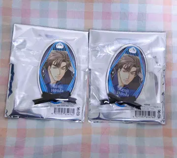 귀축안경 본다 리본 타이 아크릴 플레이트 키체인 2개 세트