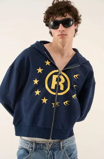 Scuffers 지퍼 후드티 네이비