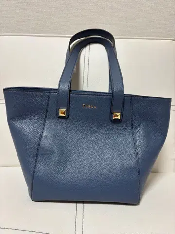 [ 선착순 ] FURLA 네이비 가죽 토트백