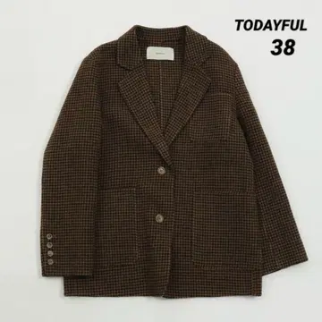 [ 즉시 구매 가능 ] TODAYFUL 울 체크 자켓 38