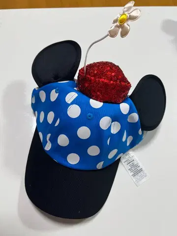 미니 귀 달린 도트 캡