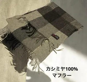 [새상품급] 캐시미어 100% 체크 무늬 머플러 스톨 넥워머