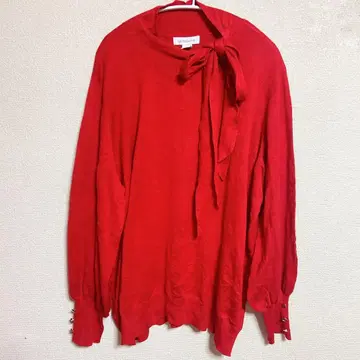 Liz Claiborne 리본 포함 니트 2X 레드