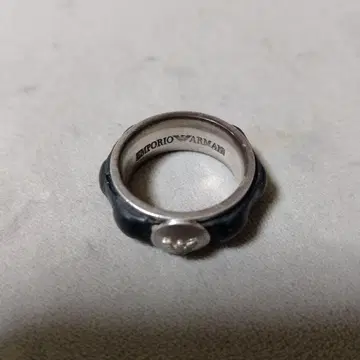 MORIORI ARMANI 실버 블랙 가죽 반지