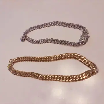 실버 & 골드 체인 목걸이 세트