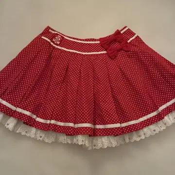 Angelic Pretty 도트 마린 플리츠 스커트 빨간색