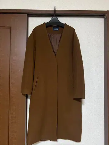 FREE'S MART 브라운 노카라 롱 코트 울