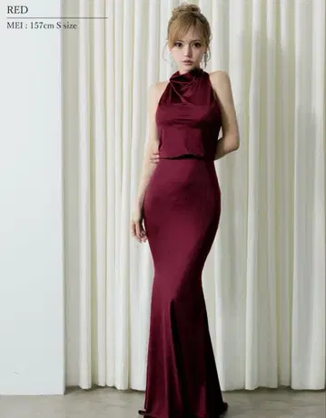 레드 타이트 롱 드레스 AR252226 S 사이즈