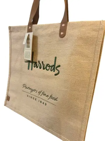 미사용 새상품 택 포함 해롯 Harrods 주트 에코백 토트백