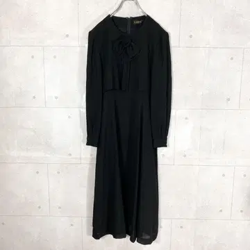 롱 기장 원피스 리본 관혼상제 블랙 블랙