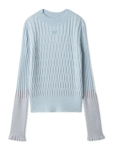 새상품 FURFUR 로고 자수 바이컬러 니트 라이트 블루