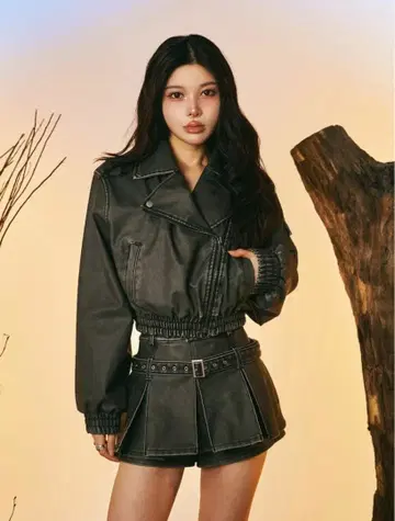 Darich 앤티크 가죽 라이더 자켓