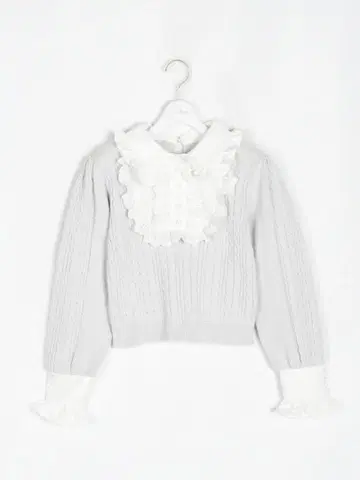 evelyn 옷깃 프릴 케이블 니트