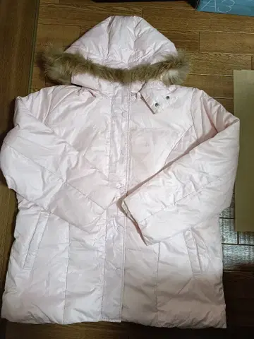 핑크 다운 자켓 3L 퍼 포함