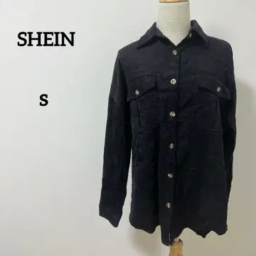 SHEIN 블랙 코듀로이 셔츠 자켓 S 사이즈