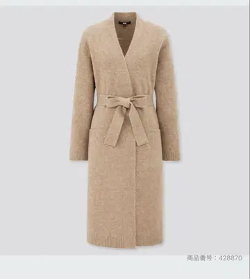 수플레얀 벨티드 롱 니트 코트 M 유니클로