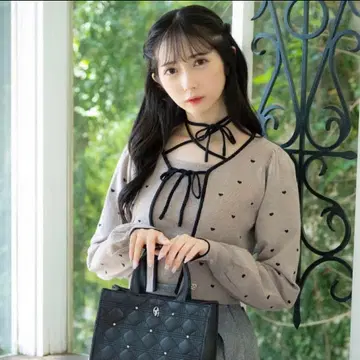 evelyn 하트 초커 가디건 타니자키 사야