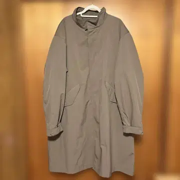 UNIQLO U 스탠 칼라 코트 L 사이즈 다크 브라운 레인보우