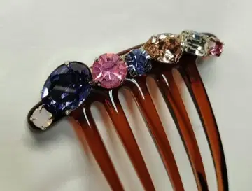 프렌치 빗 스와로브스키 보라색 핑크 Y.A