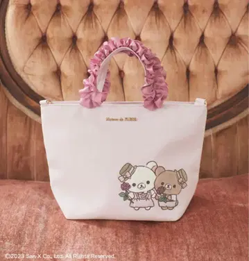 리락쿠마 메종 드 플뢰르 핑크 2way 토트백 코리락쿠마 아기곰