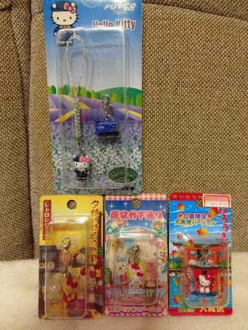미개봉 헬로키티 도착 키티 스트랩 (참) 4종 세트! 특전 있음