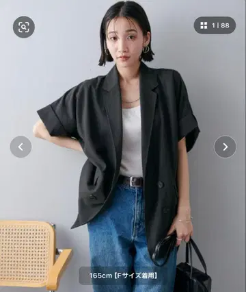 DISCOAT 반팔 셔츠 자켓 차콜 그레이