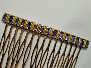 아카 헤어콤 보라색 블루 골드