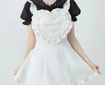 Ank Rouge 하트 에이프런 셋업 화이트