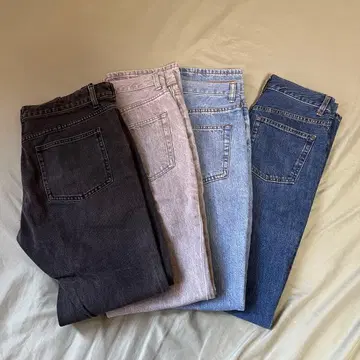 GU 스트레이트 데님 3종 세트 + 데님 오버롤