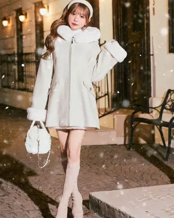 미셸 마카롱 미 실루엣 A 라인 코트 XS