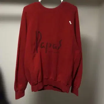 80s 90s Papas 래글런 슬리브 맨투맨 트레이닝복 파파스 빨간색