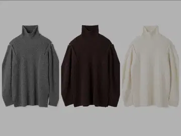 버튼 레이어드 니트 풀오버 믹스