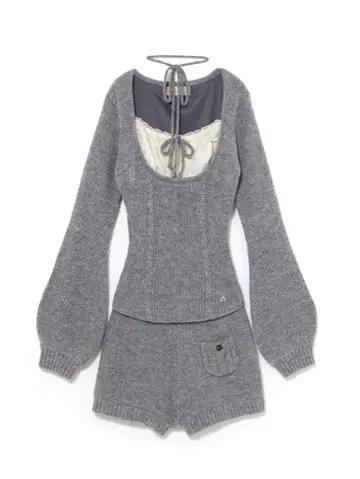 andmary Raven gather set up grey